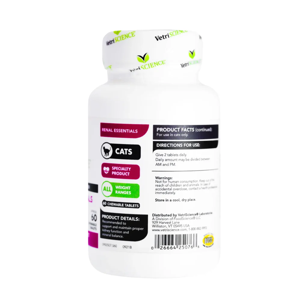 مکمل سلامت کلیه گربه VetriScience – Renal Essentials برای همه سنین