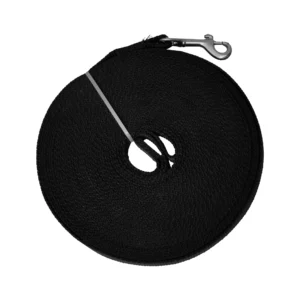 طناب سگ مشکی با قفل فلزی – مناسب برای سگ‌های بزرگ و فعال